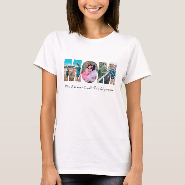 T-shirt Chemise Photo Collage Maman (Devant)