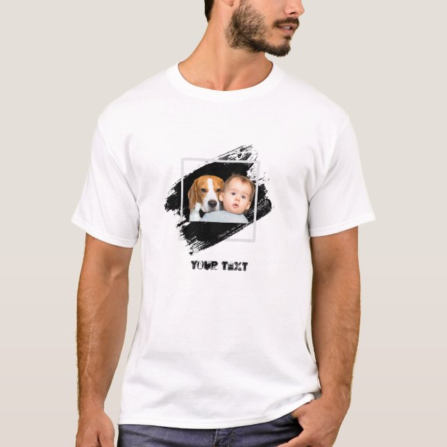T-shirt Chemise photo personnalisée - Ajouter une photo et (Devant)