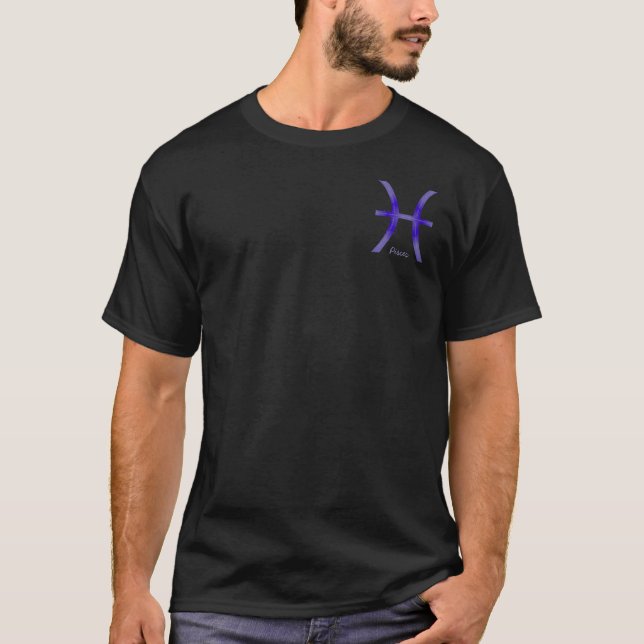 T-shirt Chemise Pisces Mens - Noir (Devant)