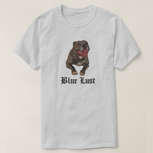 T-shirt Chemise Pitbull couleur bleu (Design devant)