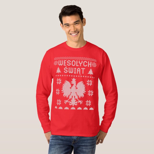 T-SHIRT CHEMISE POLONAISE DE CHANDAIL DE NOËL (Devant entier)