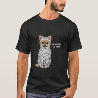 T-shirt Chemise Poméranienne momie Halloween Chien T
