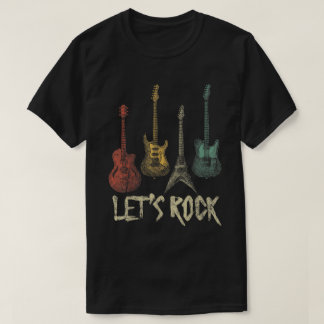 T-shirt Chemise pour amateur de musique de guitare rétro "