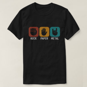 T-shirt Chemise pour amateur de musique drôle Rock Paper M