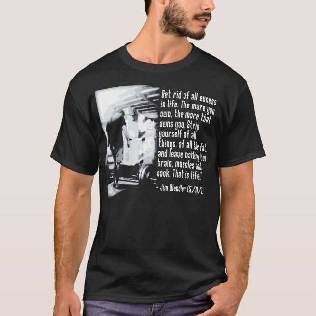 T-shirt Chemise pour ascenseur - Simplicité - Citation Jim (Devant)