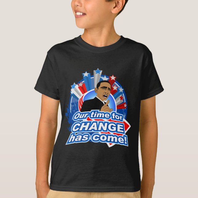 T-shirt Chemise pour CHANGEMENT d'Obama d'enfants "heure" (Devant)