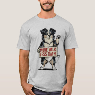 T-shirt Chemise pour chien Plus de promenades moins de bai