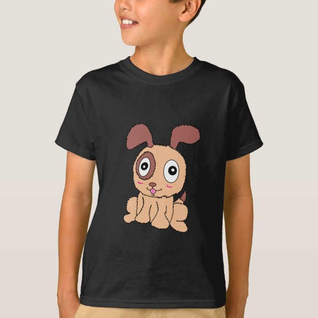 T-shirt Chemise pour enfant avec chiot  (Devant)