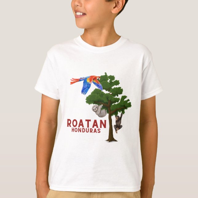 T-shirt Chemise pour enfants Roatan Honduras (Devant)