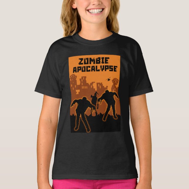 T-shirt Chemise pour enfants Zombie Apocalypse (Devant)