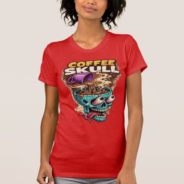 T-shirt Chemise pour femmes crâne de café  (Devant)