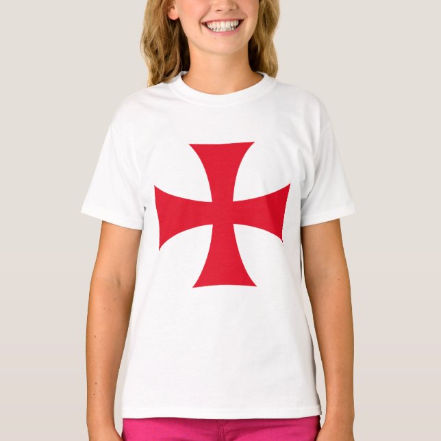 T-shirt Chemise pour fille à croix templière (Devant)