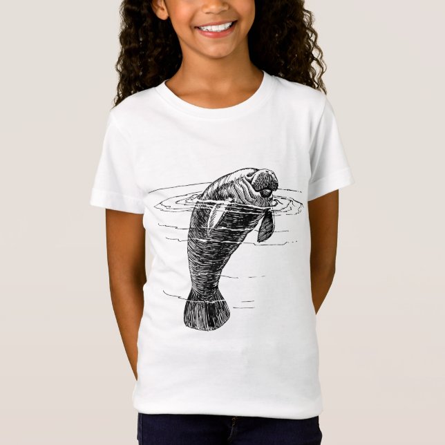T-Shirt Chemise pour filles Manatee (Devant)