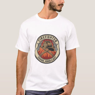 T-shirt Chemise pour homme, héros des pompiers vintage pou