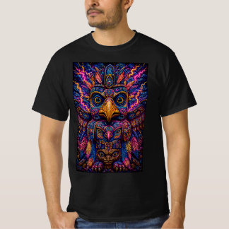 T-shirt Chemise pour hommes avec art de totem de hibou psy