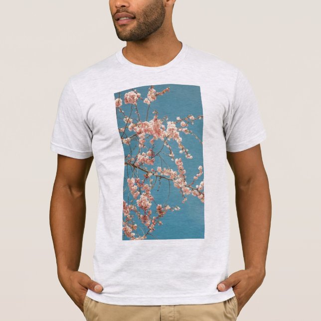 T-shirt Chemise Pour Hommes : Fleurs roses (Devant)