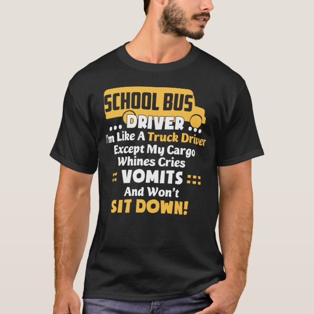 T-shirt Chemise Pour Le Conducteur De Bus Scolaire (Devant)