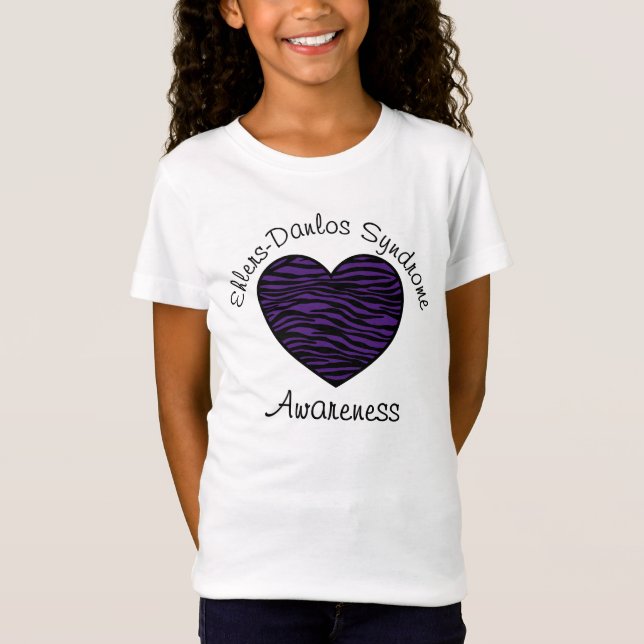 T-Shirt Chemise pourpre de coeur de zèbre de conscience (Devant)
