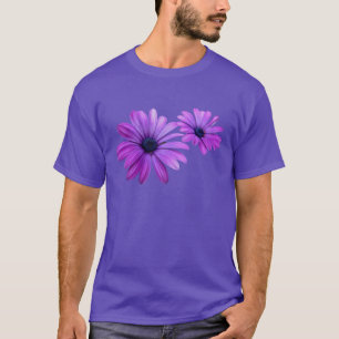T-shirt Chemise pourpre de marguerite de fleur sauvage de