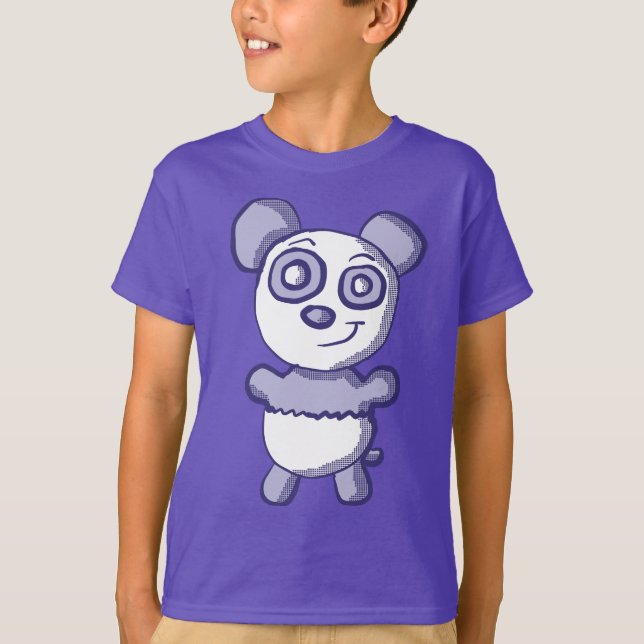 T-shirt Chemise pourpre mignonne de panda (Devant)