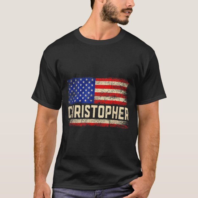 T-shirt Chemise prénom Christopher Prénom Amer (Devant)