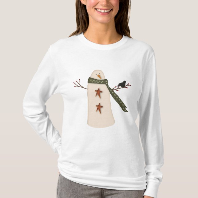 T-shirt Chemise Primitive Snowman Holiday (Devant)