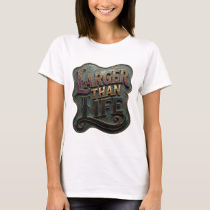 T-shirt Chemise propre violette avec slogan LARGER THAN LI