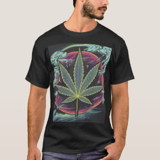 T-shirt Chemise Psychedelic Leaf | Tee-shirt Neon Streetwe