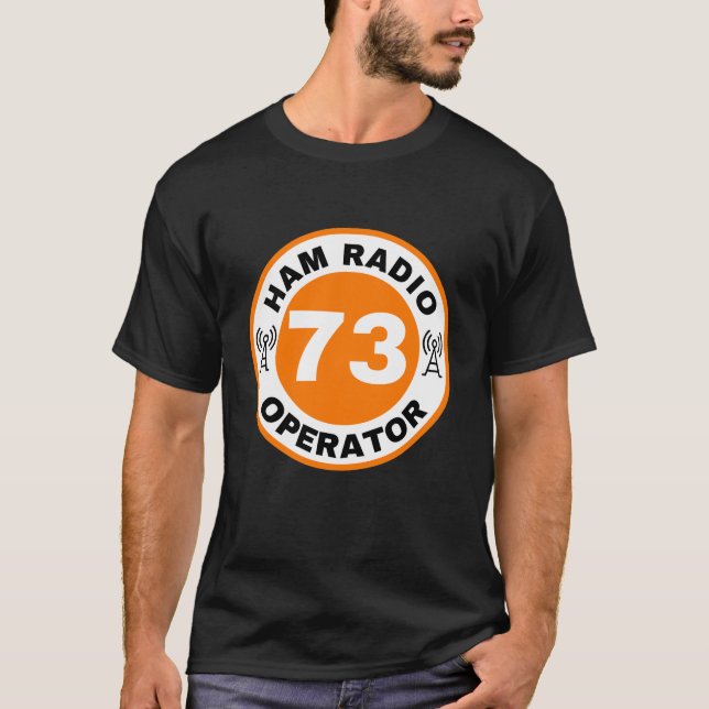 T-shirt Chemise radio Ham 73 Orange (Devant)