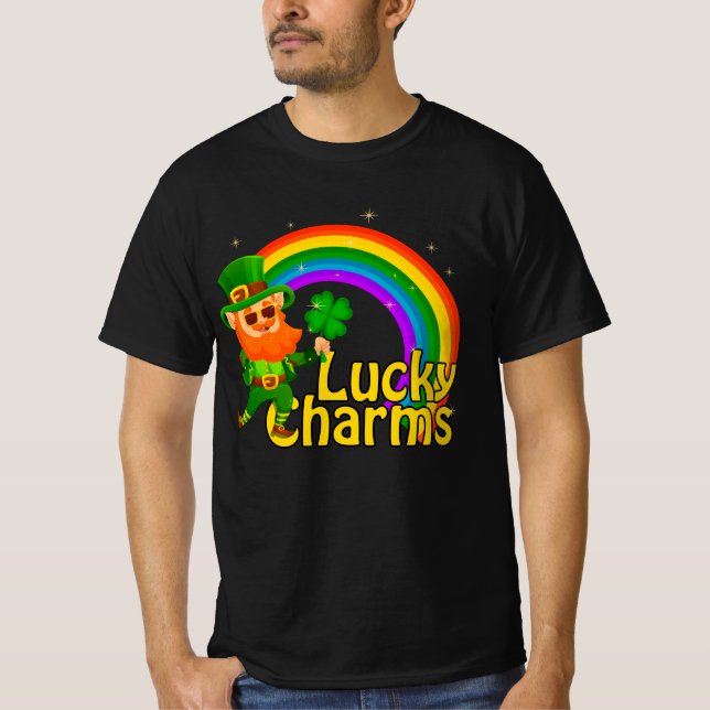 T-shirt Chemise Rainbow Lucky Charms, Jour de l'Saint Patr (Devant)