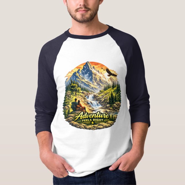 T-shirt Chemise ras-du-cou côtière Adventure Feels Right U (Devant)