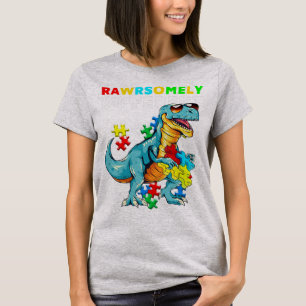 T-shirt Chemise Rawrsomement Différent Dinosaur Dino Autis