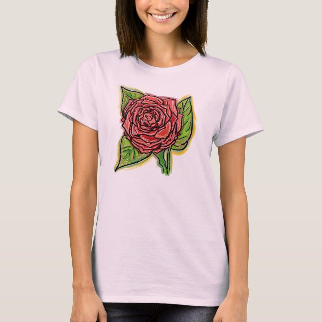T-shirt Chemise Red Rose (Devant)
