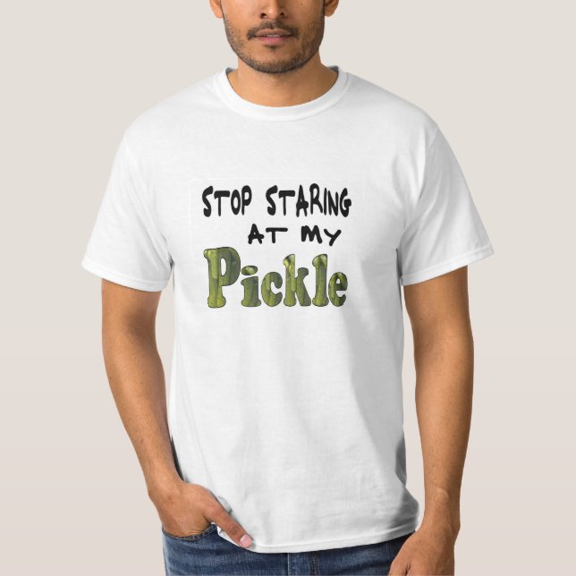 T-shirt Chemise Regardant les Cornichons (Devant)