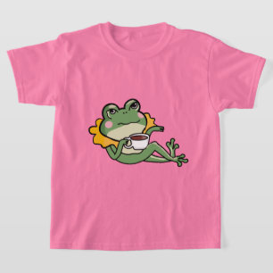 T-shirt Chemise Relaxante Amoureux de Thé de Grenouille Ve