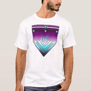 T-shirt Chemise renégate cyan et pourpre de crête d'Enig