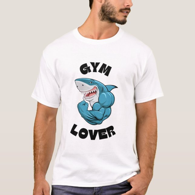 T-shirt Chemise requin Lover Gym - Drôle Fitness Design (Devant)