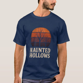 T-shirt Chemise Rétro Crépuscule Hollows, Halloween Arbre
