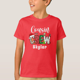 T-shirt Chemise rétro de Noël Crew Cousin Rouge