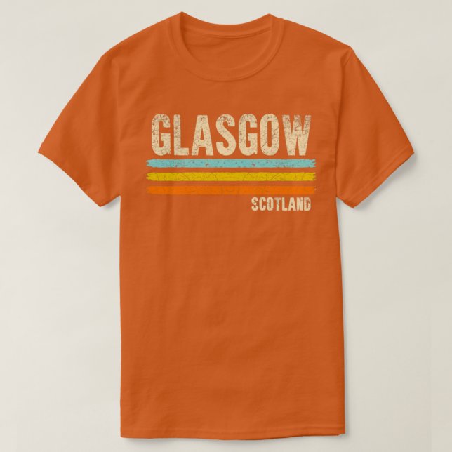 T-shirt Chemise rétro écossaise de Glasgow (Design devant)