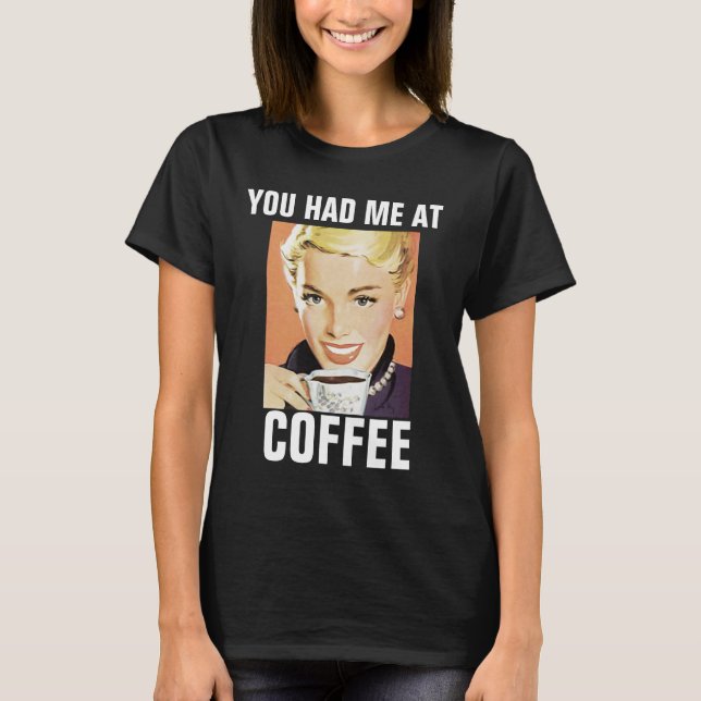 T-SHIRT CHEMISE RÉTRO FILLE AU CAFÉ (Devant)