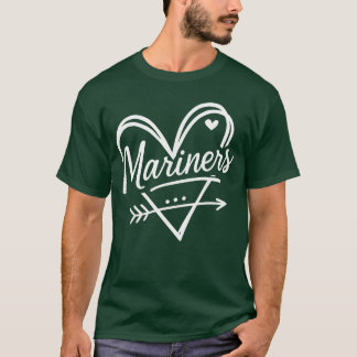 T-shirt Chemise Rétro Mariners Heart Arrow Fierté pour Hom