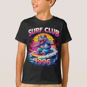 T-shirt Chemise Rétro Néon Surf Hippo – Surf Club 1996 Vap