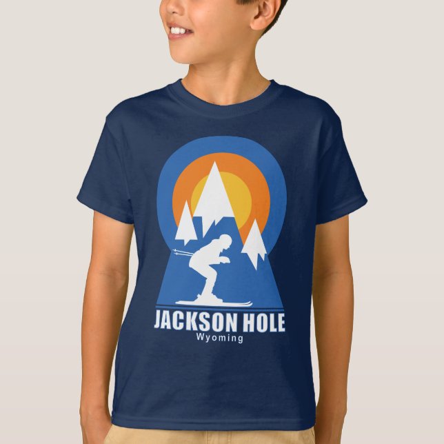 T-shirt Chemise retro Sunset de ski Jackson Hole (Devant)