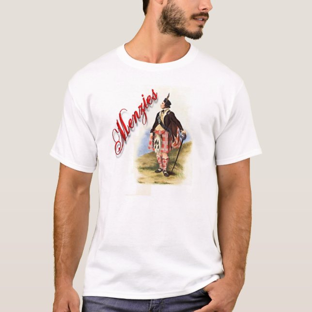 T-shirt Chemise rêveuse écossaise de Menzies de clan (Devant)