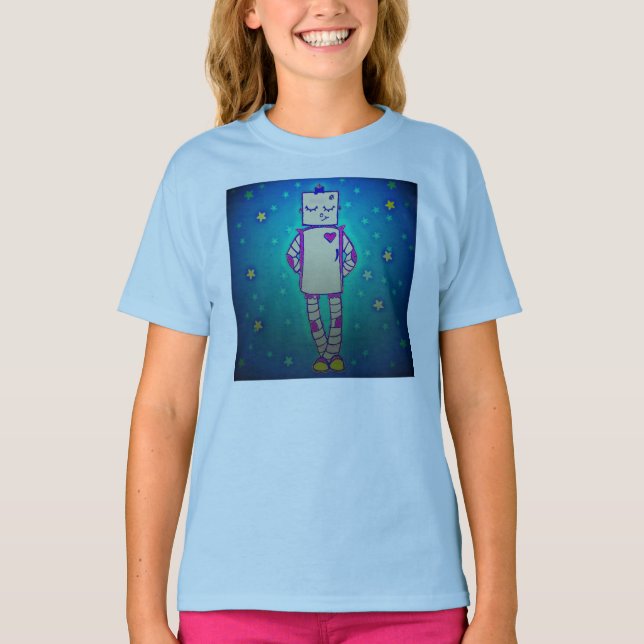 T-shirt Chemise Robot Starry fille mignonne (Devant)