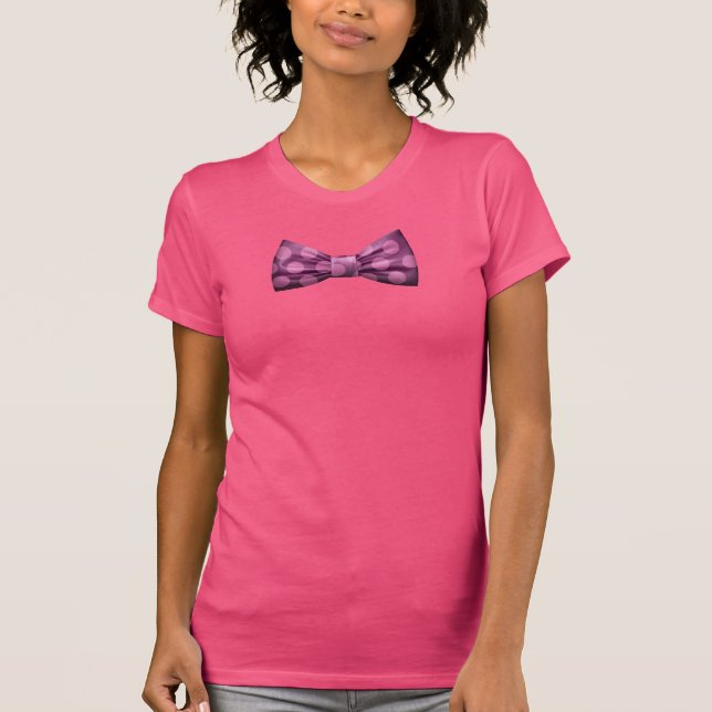 T-shirt Chemise rose avec la cravate d'arc pourpre avec le (Devant)
