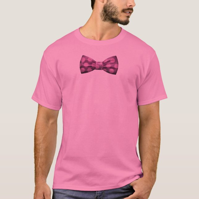T-shirt Chemise rose avec la cravate d'arc pourpre avec le (Devant)