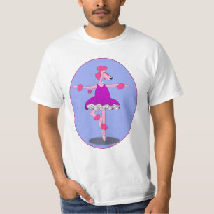T-shirt Chemise rose de ballerine de caniche