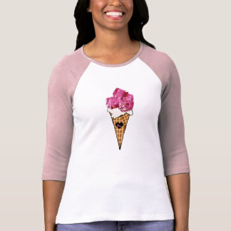 T-shirt Chemise rose de cornet de crème glacée